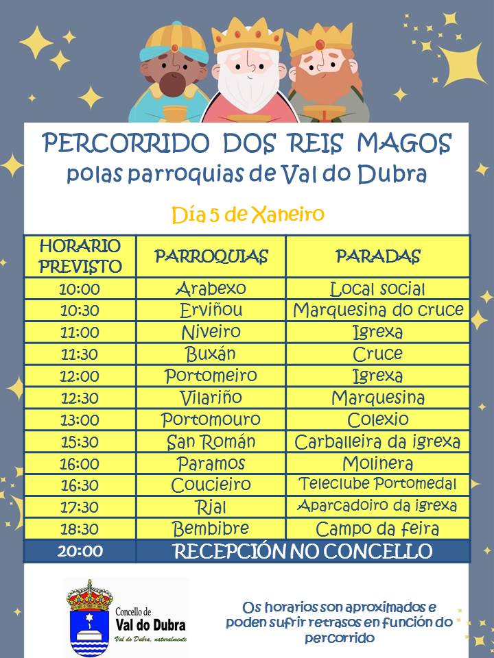 PERCORRIDO DOS REIS MAGOS POLAS PARROQUIAS DE VAL DO DUBRA